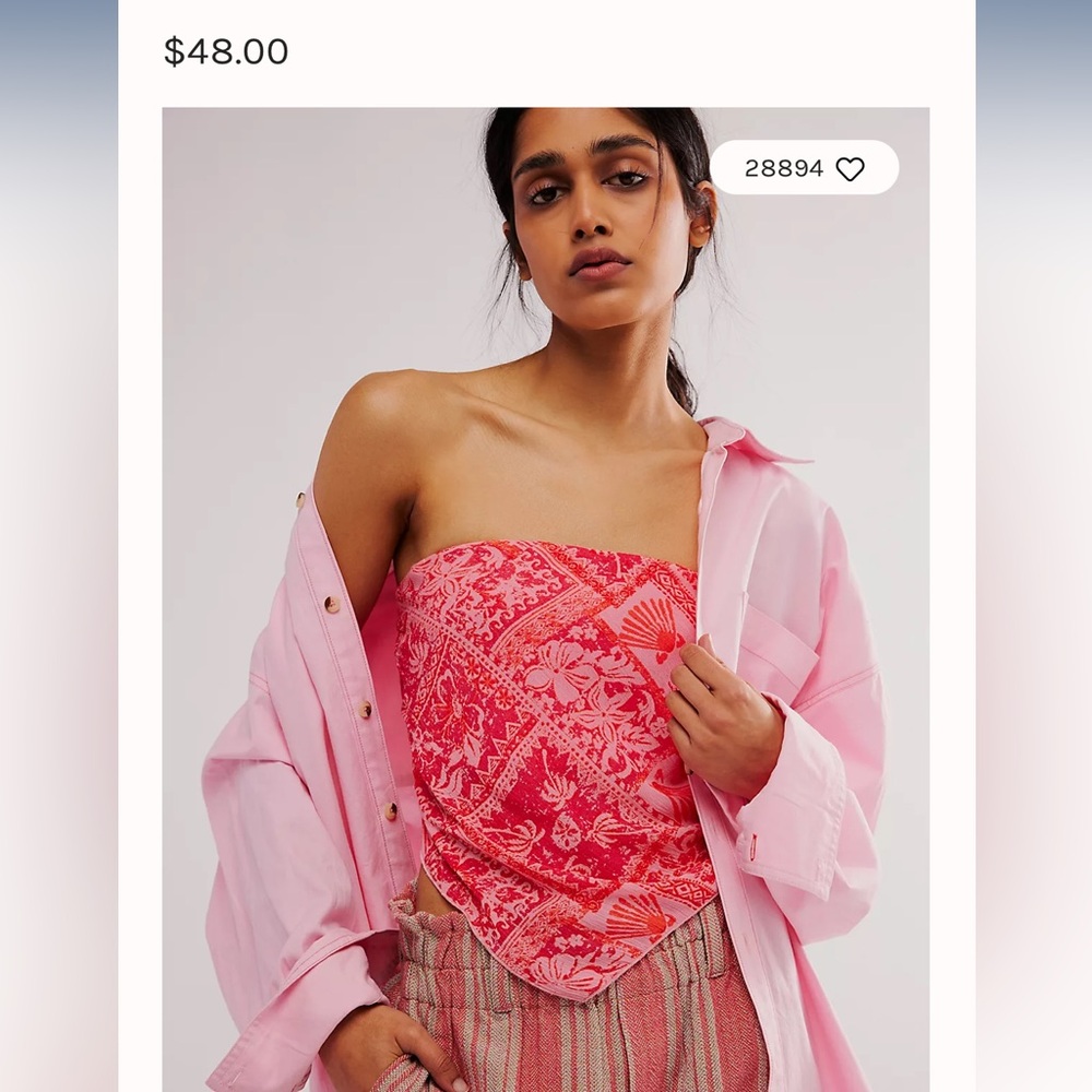 NWT Free People Rays Top Tulip Pink M